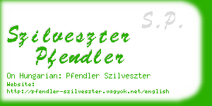 szilveszter pfendler business card